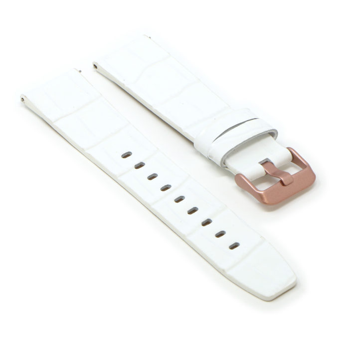 Fb.l29.22.rg Angle White (Rose Gold Buckle) StrapsCo Crocodile Croc Leather Watch Band Strap For Fitbit Versa
