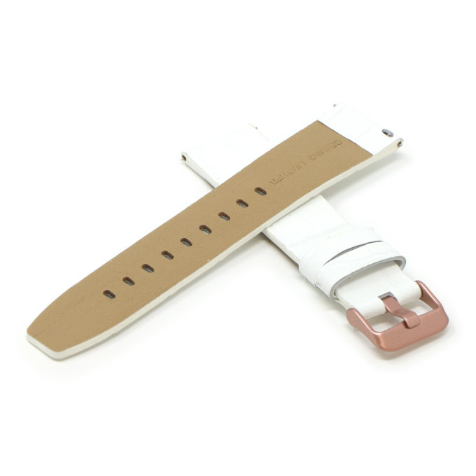 Fb.l29.22.rg Cross White (Rose Gold Buckle) StrapsCo Crocodile Croc Leather Watch Band Strap For Fitbit Versa