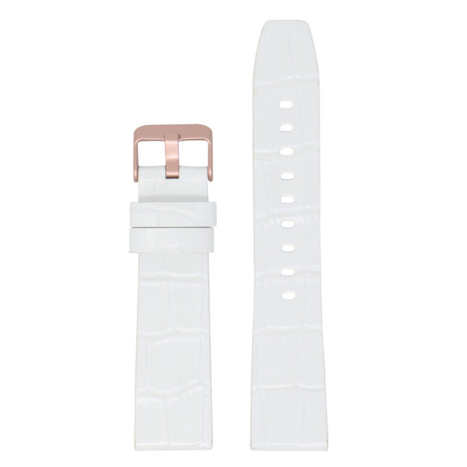 Fb.l29.22.rg Main White (Rose Gold Buckle) StrapsCo Crocodile Croc Leather Watch Band Strap For Fitbit Versa