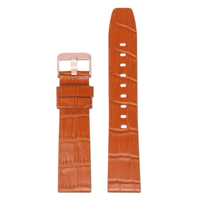 Fb.l29.3.rg Main Tan (Rose Gold Buckle) StrapsCo Crocodile Croc Leather Watch Band Strap For Fitbit Versa