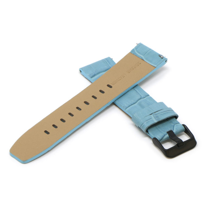 Fb.l29.5.mb Cross Blue (Black Buckle) StrapsCo Crocodile Croc Leather Watch Band Strap For Fitbit Versa