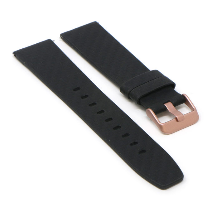 Lmx.fb.l28.rg Angle Black (Rose Gold Buckle) StrapsCo 23mm Carbon Fiber Embossed Leather Watch Band Strap Fits Luminox