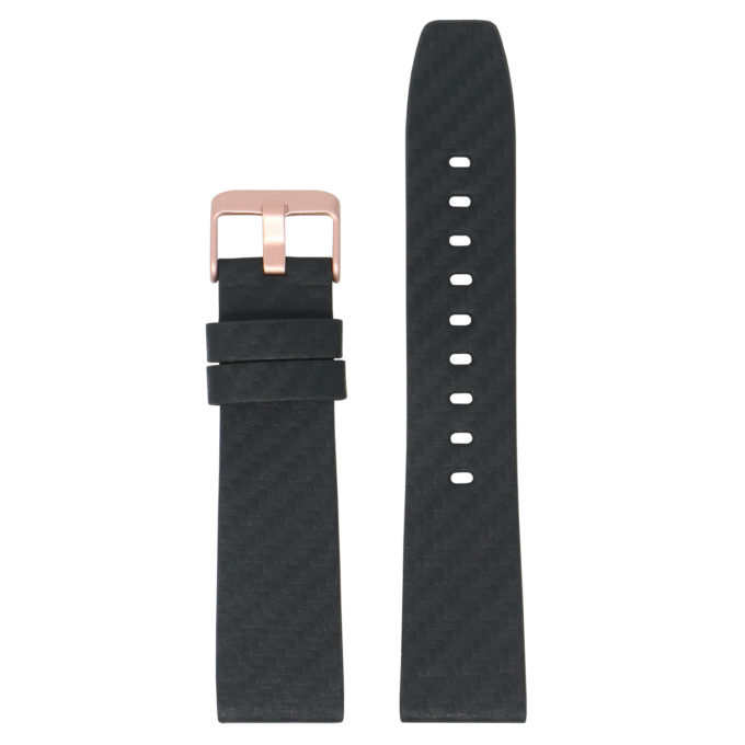 Lmx.fb.l28.rg Main Black (Rose Gold Buckle) StrapsCo 23mm Carbon Fiber Embossed Leather Watch Band Strap Fits Luminox