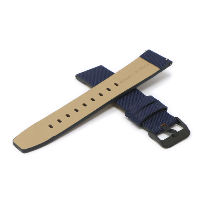 Fb.ny12.5.mb StrapsCo Navy Blue Cross Nylon Watch Band Strap For Black Fitbit Versa Versa 2 Lite