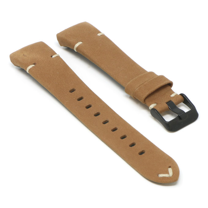 Fb.l18.3.mb Angle Tan StrapsCo Vintage Hand Stitched Leather Watch Band Strap For Fitbit Charge 3