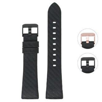 Fb.l20.1.mb Gallery Black (Black Buckle) StrapsCo Carbon Fiber Embossed Leather Watch Band Strap For Fitbit Charge 3