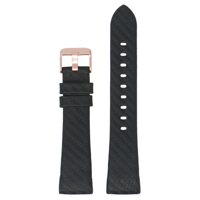 Fb.l20.1.rg Main Black (Rose Gold Buckle) StrapsCo Carbon Fiber Embossed Leather Watch Band Strap For Fitbit Charge 3