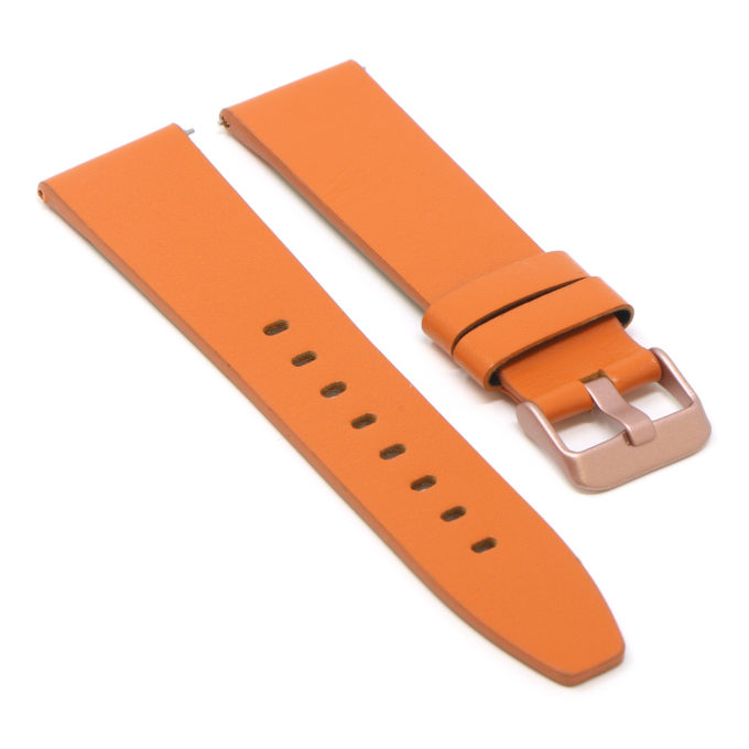 Fb.l22.12.rg Angle Orange (Rose Gold Buckle) StrapsCo Smooth Leather Watch Band Strap For Fitbit Versa 2 Lite