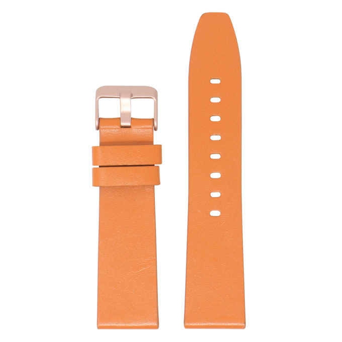 Fb.l22.12.rg Main Orange (Rose Gold Buckle) StrapsCo Smooth Leather Watch Band Strap For Fitbit Versa 2 Lite