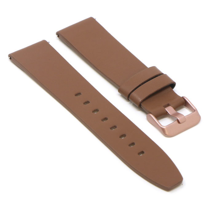 Fb.l22.3.rg Angle Tan (Rose Gold Buckle) StrapsCo Smooth Leather Watch Band Strap For Fitbit Versa 2 Lite
