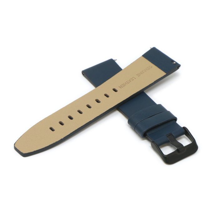 Fb.l22.5.mb Cross Navy Blue (Black Buckle) StrapsCo Smooth Leather Watch Band Strap For Fitbit Versa 2 Lite