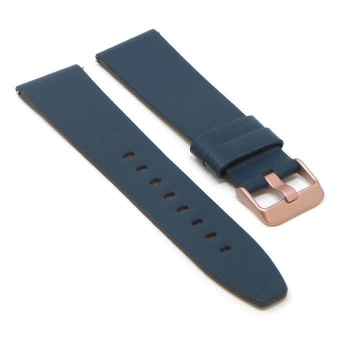 Fb.l22.5.rg Angle Navy Blue (Rose Gold Buckle) StrapsCo Smooth Leather Watch Band Strap For Fitbit Versa 2 Lite