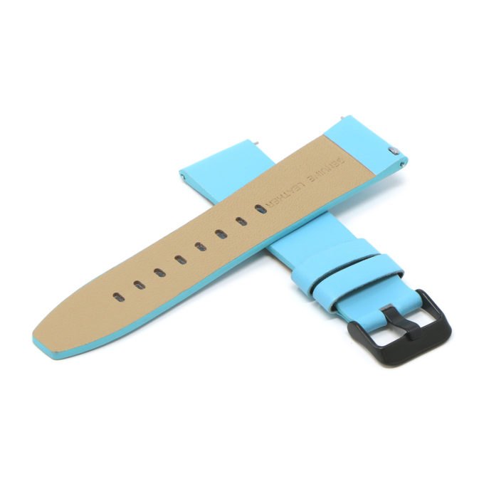Fb.l22.5b.mb Cross Sky Blue (Black Buckle) StrapsCo Smooth Leather Watch Band Strap For Fitbit Versa 2 Lite