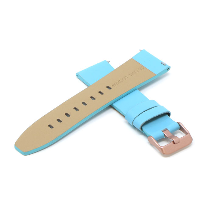 Fb.l22.5b.rg Cross Sky Blue (Rose Gold Buckle) StrapsCo Smooth Leather Watch Band Strap For Fitbit Versa 2 Lite
