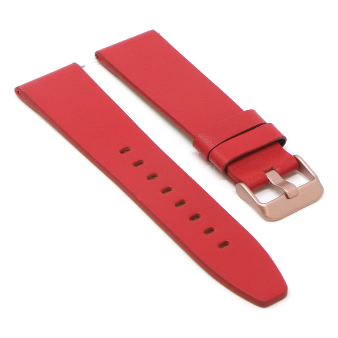 Fb.l22.6.rg Angle Red (Rose Gold Buckle) StrapsCo Smooth Leather Watch Band Strap For Fitbit Versa 2 Lite