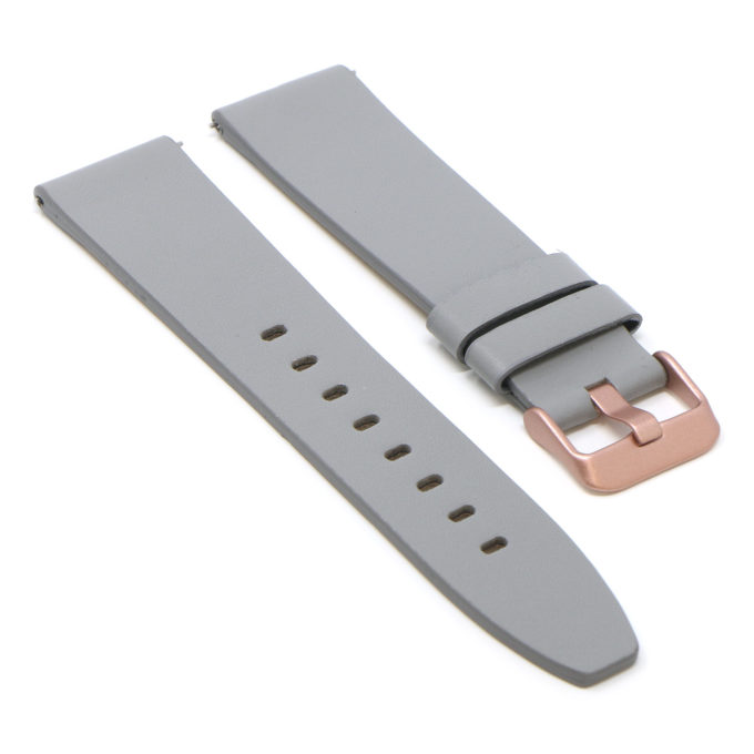 Fb.l22.7.rg Angle Grey (Rose Gold Buckle) StrapsCo Smooth Leather Watch Band Strap For Fitbit Versa 2 Lite