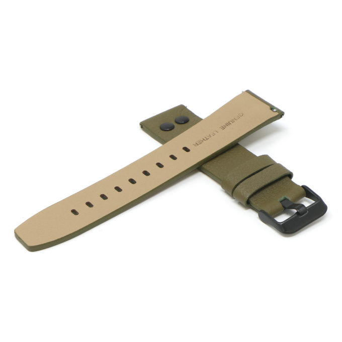 Fb.l25.11.mb Cross Military Green StrapsCo Textured Leather Watch Band Strap With Rivets For Black Fitbit Versa 2 Lite