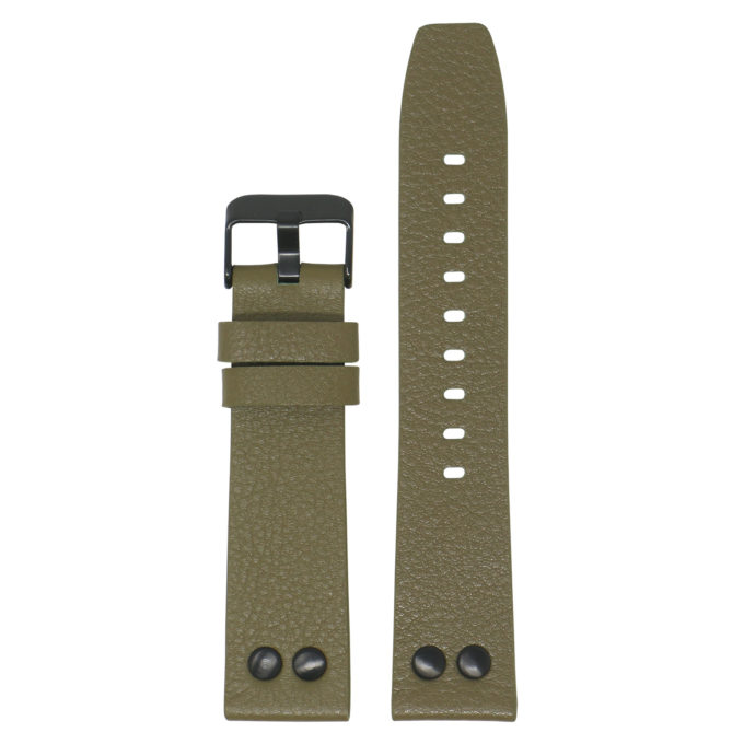 Fb.l25.11.mb Main Military Green StrapsCo Textured Leather Watch Band Strap With Rivets For Black Fitbit Versa 2 Lite