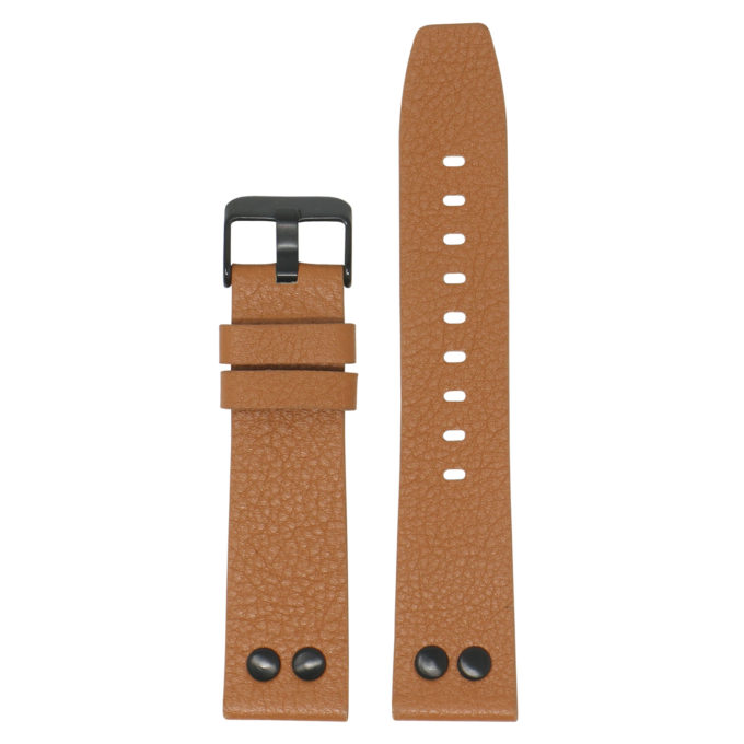 Fb.l25.3.mb Main Tan StrapsCo Textured Leather Watch Band Strap With Rivets For Black Fitbit Versa 2 Lite