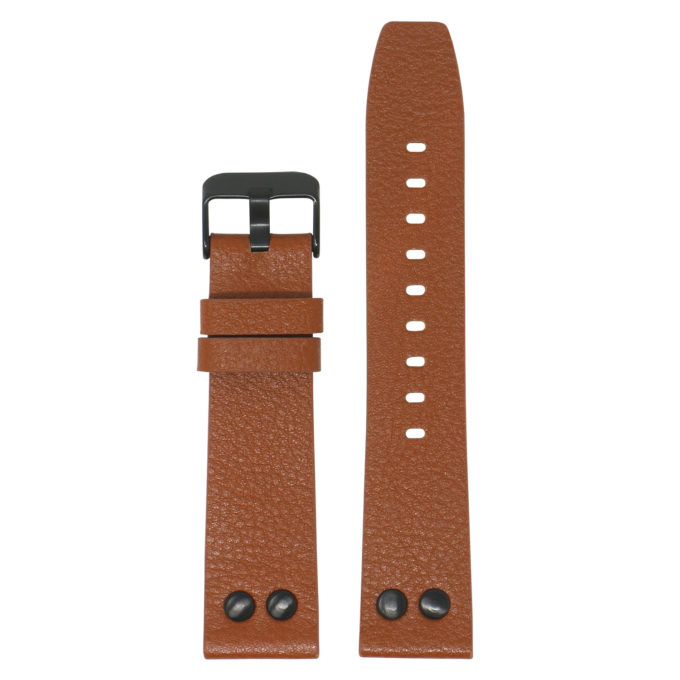 Fb.l25.8.mb Main Brown StrapsCo Textured Leather Watch Band Strap With Rivets For Black Fitbit Versa 2 Lite
