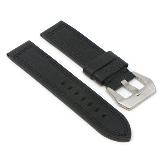 P539.1 Black Angle StrapsCo Vintage Textured Heavy Duty Leather Watch Band Strap 22mm 24mm 26mm