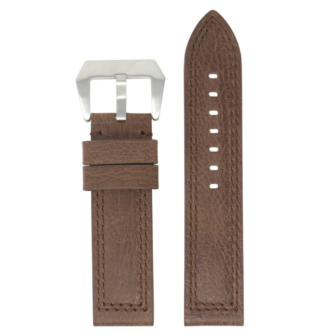 P539.2 Brown Up StrapsCo Vintage Textured Heavy Duty Leather Watch Band Strap 22mm 24mm 26mm