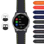 G.pu1 Gallery Rubber Strap With Stitching For Garmin Vivoactive 4