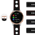G2.pu11.rg Gallery Rubber Rally Strap With Rose Gold Buckle For Garmin Vivoactive 4S