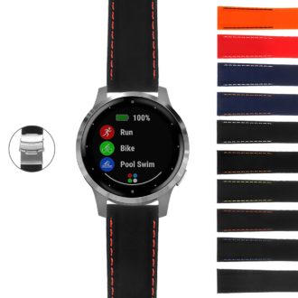 G2.pu12 Gallery Rubber Strap With Deployant Clasp For Garmin Vivoactive 4S