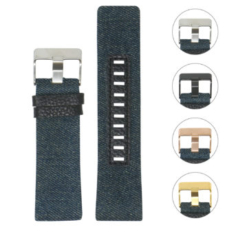 L.dz4.5 Gallery Blue (Silver Buckle) All Colors StrapsCo Denim & Leather Watch Band Strap For Diesel