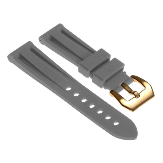 R.pn1.7a.yg Silicone Rubber Strap In Slate W Yellow Gold Buckle