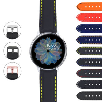 S6.pu1 Gallery Rubber Strap With Stitching For Samsung Galaxy Watch Active2