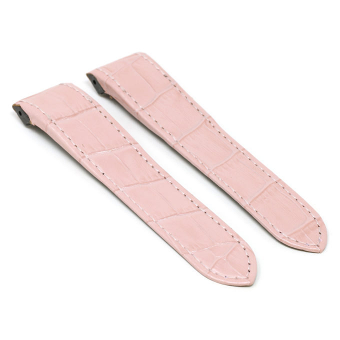 L.crt2.13 Pink Angle StrapsCo Croc Embossed Leather Watch Band Strap For Santos 100 20mm 23mm 24mm