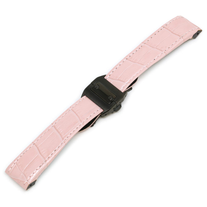 L.crt2.13.mb Pink (Black Buckle) Alt StrapsCo Croc Embossed Leather Watch Band Strap For Santos 100 20mm 23mm 24mm
