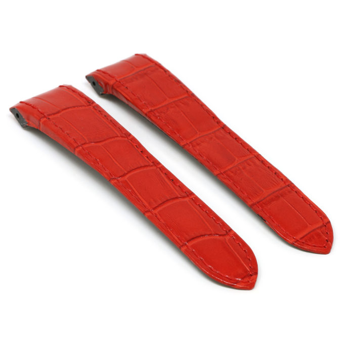 L.crt2.6 Red Angle StrapsCo Croc Embossed Leather Watch Band Strap For Santos 100 20mm 23mm 24mm