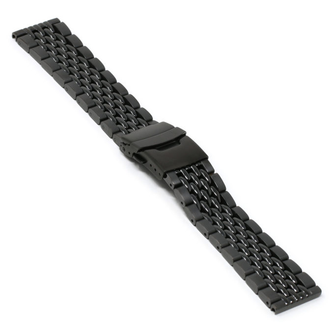 M.bd1.mb Angle Black StrapsCo Stainless Steel Beads Of Rice Watch Band Strap Bracelet