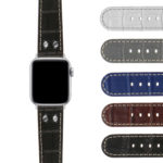 Ax.ds16 Gallery DASSARI Leather Croc Embossed Quick Realese Strap Apple Watch