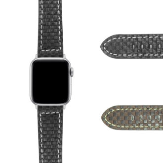 Ax.p400 Gallery DASSARI Azure Carbon Fiber Leather Strap Apple Watch