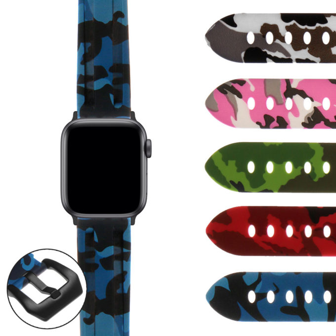 Ax.r.pn2.mb Gallery Silicone Rubber Camo Strap Apple Watch