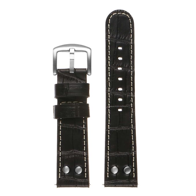 Ds16.1 DASSARI Leather Croc Embossed Quick Realese Strap In Black 3 Apple Watch