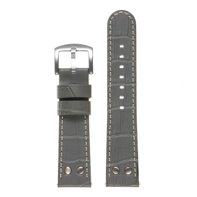 Ds16.7 DASSARI Leather Croc Embossed Quick Realese Strap In Grey 3 Apple Watch