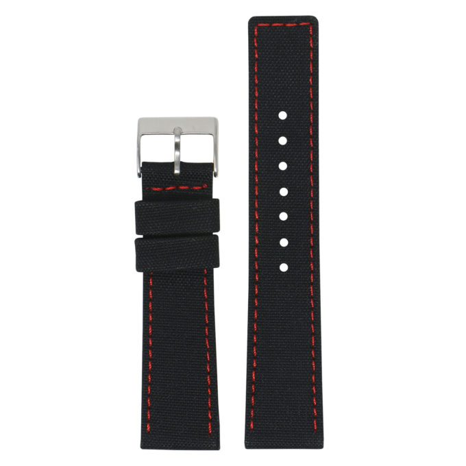 Ny1.1.6 Up Black & Red DASSARI Nylon Quick Release Watch Band Strap
