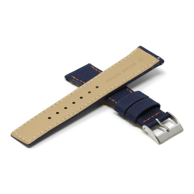 Ny1.5.12 Cross Navy Blue & Orange DASSARI Nylon Quick Release Watch Band Strap