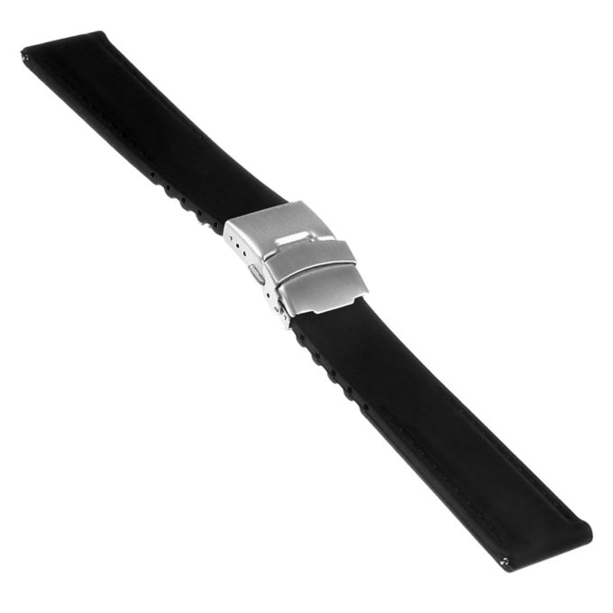 Pu12.1.1 Silcone Rubber Strap In Black Apple Watch
