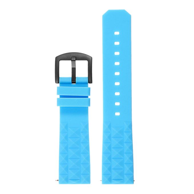 Pu16.5a.mb Upright Silicone Rubber Strap With Matte Black Buckle In Blue Apple Watch