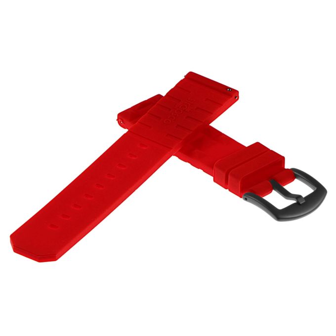 Pu16.6.mb Back Silicone Rubber Strap With Matte Black Buckle In Red Apple Watch