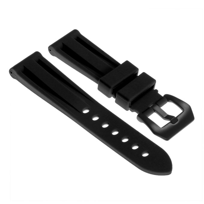 R.pn1.1.mb Silicone Rubber Strap In Blackw Matte Black Buckle Apple Watch