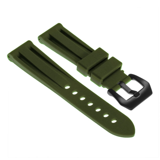 R.pn1.11.mb Silicone Rubber Strap In Green W Matte Black Buckle Apple Watch