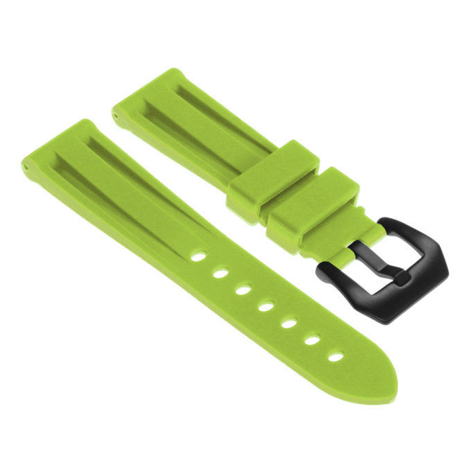 R.pn1.11a.mb Silicone Rubber Strap In Lime Green W Matte Black Buckle Apple Watch