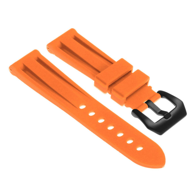 R.pn1.12a.mb Silicone Rubber Strap In Tangerine W Matte Black Buckle Apple Watch